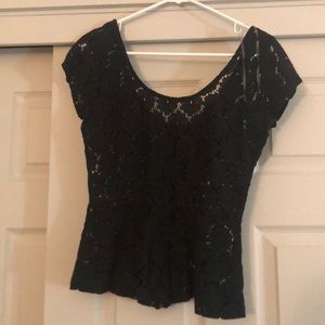 Lace peplum top